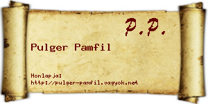 Pulger Pamfil névjegykártya